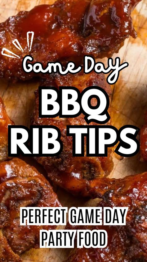 Barbecued rib tips are an oven baked, fun recipe to make as super bowl party food or when craving tender, sweet stick bbq ribs and they're ready with little effort. Get the full bbq rib marinade recipe HERE and learn how to make this easy pork rib recipe as a side dish, lunch and dinner or for a pot luck get together! Oven Baked Rib Tips, Bbq Rib Tips, Pork Spare Rib Tips Recipe, Pork Rib Tips Recipe Oven, Pork Rib Tips, Boneless Country Style Ribs In Oven, Rib Tips Recipe Oven, Pork Rib Tips Recipe, Bbq Pork Ribs On The Grill