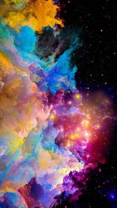 Colorful The Night Sky, Night Sky, The Sky, Bright Colors, Aesthetic Wallpapers, Wallpapers, Stars, Black