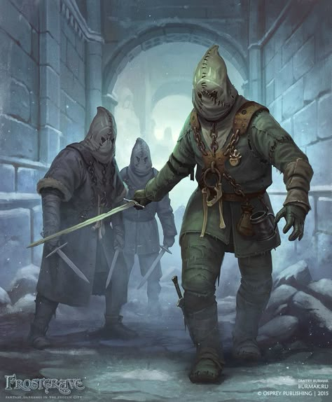 ArtStation - Frostgrave cultists, Dmitry Burmak Realm Artist, The Lich, Fantasy Realm, Dnd Monsters, Dishonored, Medieval Clothing, Fantasy Monster, Fantasy Concept Art, Warhammer Fantasy