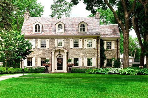 home-styles-colonial-0719 Emerald Green Arborvitae, Window Shutters Exterior, Low Maintenance Shrubs, Foundation Planting, Garden Shrubs, Shutters Exterior, Colonial Home, Ground Cover Plants, Windows Exterior