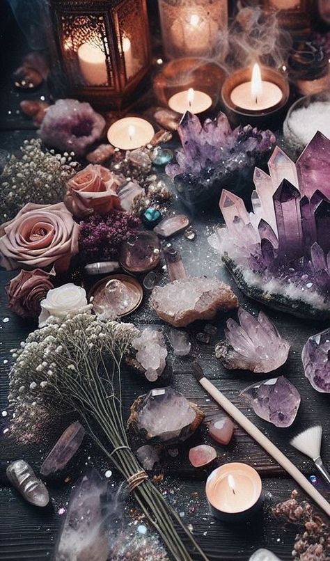 Wiccan Witch Aesthetic, Witchy Houses, Witchy Background, Dark Era, Crystal Room Decor, Animal Comics, Witch Spirituality, Wiccan Witch, Crystal Aesthetic