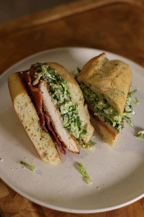 Chicken Caesar Salad Sandwich — theredbowl Garlic Bread Sandwich, Caesar Salad Sandwich, Food Entrees, Bread Sandwich, Classic Salad, Chicken Caesar, Chicken Caesar Salad, Salad Sandwich, Caesar Salad