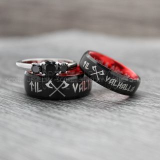 Nordic Rings, Wedding Rings Couple, Viking Rings, Viking Wedding Ring, Nordic Wedding, Gothic Wedding Rings, Nordic Runes, Viking Wedding, Couple Set