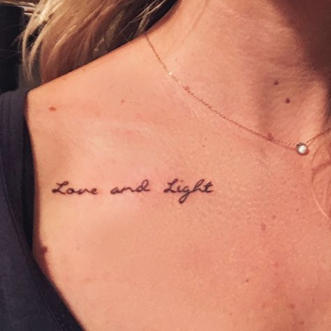 New tattoo ❤️ Love and Light ☺️ #tattoo #tattoos Love And Light Tattoo Ideas, Light Cursive Tattoo, You Are The Light Tattoo, Light My Love Tattoo, Love And Light Tattoo, Light Tattoo Ideas, Light Tattoos, Light Tattoo, Anklet Tattoos