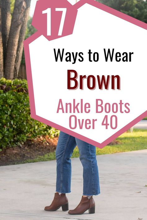 Work Outfits With Brown Boots, Lug Ankle Boots Outfit, Sorels With Jeans, Black Tights Brown Ankle Boots, Style With Chelsea Boots, Sweater And Ankle Boots Outfit, Chestnut Ankle Boots Outfit, Brown Bootie Outfits Winter, Short Boot Outfits Fall