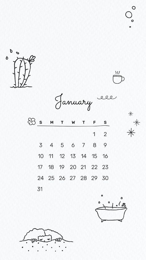 January Cute Wallpaper, Iphone Wallpaper Vector, Cute Doodle Drawing, January Printable, January 2022 Calendar, Hello January Quotes, Wallpaper January, Calendar Doodles, January Wallpaper