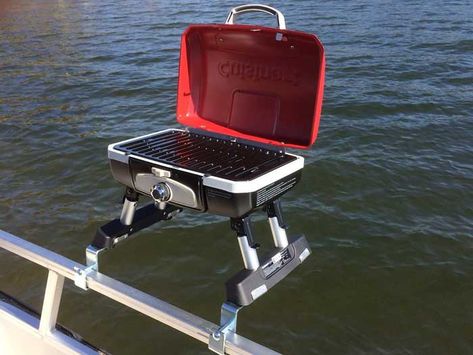 Little in size but big in performance, a good boat grill is hot property on the open water. Here are five of the best boat grills to take out to sea with you. #bbq #grilling #grills #shopping Boat Bbq Ideas, Boat Slip Ideas Marina, Diy Boat Accessories, Boat Accessories Ideas, Pontoon Makeover, Boat Bathroom, Boat Bbq, Lake Docks, Inflatable Pontoon Boats