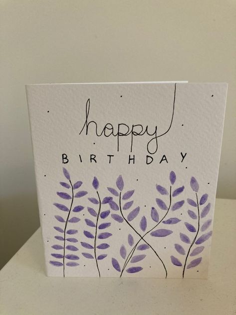 Birthday Canvas, Painting On Canvas For Beginners, Happy Birthday Cards Handmade, Happy Birthday Cards Diy, Creative Birthday Cards, Watercolor Birthday Cards, Hand Lettering Cards, Birthday Card Drawing, Birthday Card Craft