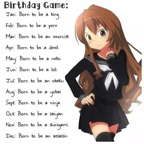 Anime Horoscope, Birthday Scenario Game, Scenario Game, Birthday Scenario, Birthday Anime, Quote Anime, Anime Birthday, Materi Bahasa Jepang, Birthday Quote