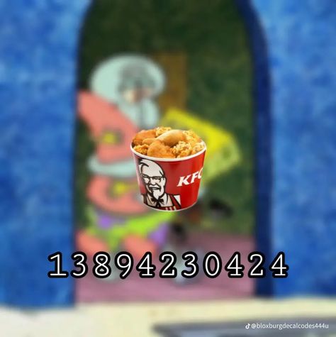 Kfc Bloxburg, Fast Food Decals Bloxburg, Bloxburg Business Ideas, Roblox Id Pictures, Bloxburg Business, Bloxburg House Codes, Roblox Houses Bloxburg, Decal Codes For Bloxburg, Pizza Hut Logo