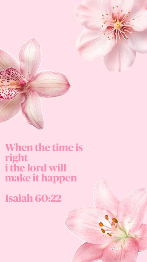 Isaiah 60:22 Jesus Flowers Wallpaper, Bible Verses Wallpaper Pink, Christian Flower Wallpaper, Jesus Wallpapers, Bible Quotes Background, Wallpaper God, Short Bible Verses, Catholic Wallpaper, Christian Quotes Wallpaper