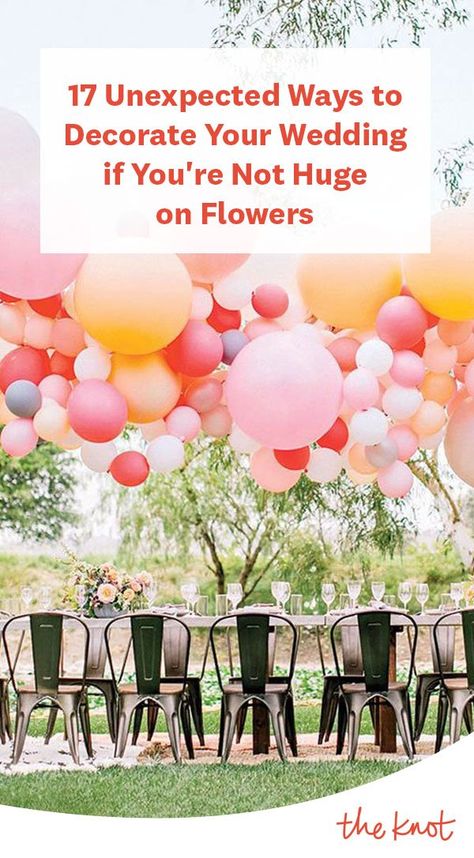 No Flowers Wedding Decor, Alternative To Wedding Flowers, Non Flower Wedding Decorations, Alternatives To Flowers For Wedding, Wedding Decor To Fill Space, Wedding Decor Not Flowers, Non Flower Wedding Backdrop, Weddings Without Flowers, Flower Less Wedding