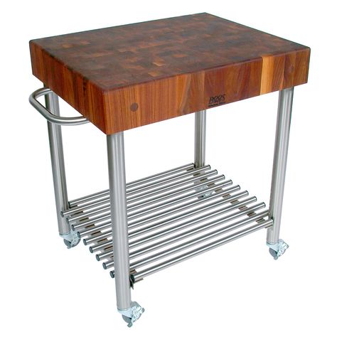 Boos Blocks WAL-CUCD Walnut Cucina D'Amico Kitchen Cart, Walnut End Grain Top With Stainless Steel Tube Legs, Towel Bar & Tube Shelf, Locking Casters Butcher Block Cart, Butcher Block Kitchen Cart, Boos Butcher Block, Walnut Butcher Block, Butcher Block Table, Grey Kitchen Island, Butcher Block Kitchen, Butcher Block Top, Kitchen Island Cart