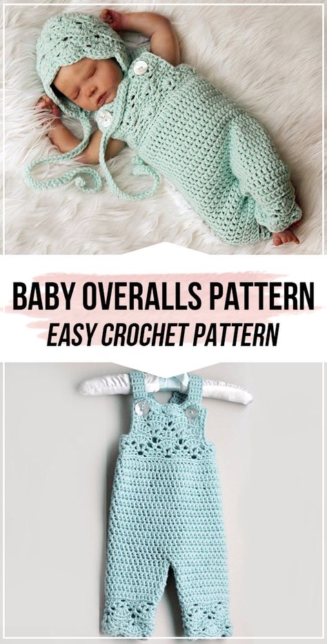 Crochet Baby Overalls Pattern - easy crochet overalls pattern for beginners