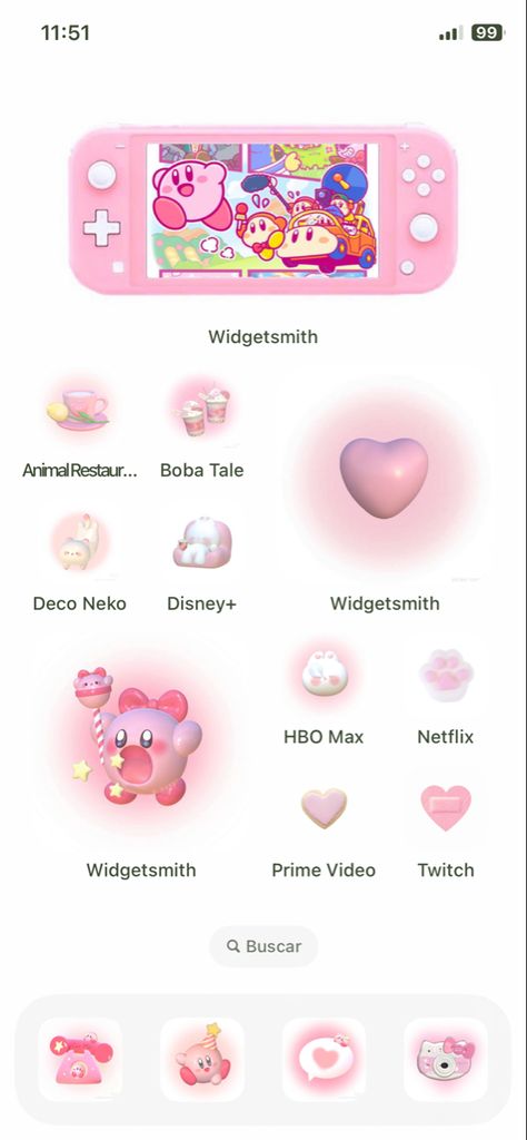 Kirby Iphone Layout, Kirby Phone Layout, Kirby Iphone Theme, Kirby Homescreen Layout, Kirby Themed Phone, Kirby Moodboard, Kirby Phone Theme, Kirby Ios, Kirby Homescreen