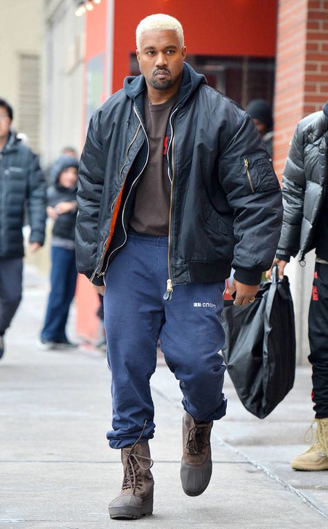 Kanye West from The Big Picture: Today's Hot Photos  Blondie!  The rapper is seen leaving his Manhattan apartment on Saturday morning.