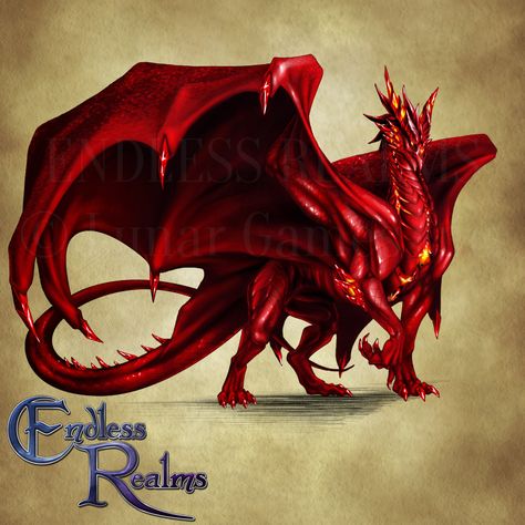 Endless Realms bestiary - Ruby Dragon by jocarra on DeviantArt Ruby Dragon, Red Dragon Fantasy Art, Red Dragon Emperor, Red Wyvern Art, Red Dragon Wyrmling, Red Dragon Archfiend, Yin Yang Tattoos, Dragon Artwork Fantasy, Cool Dragons