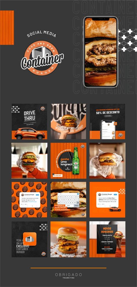 Instagram Design Layout, Restaurant Social Media, Social Media Branding Design, Building Information Modeling, Burger Restaurant, Social Media Advertising Design, 광고 디자인, Food Branding, Food Advertising