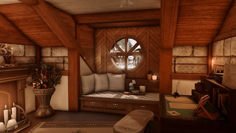 Bloxburg Medieval, Dreamscape Room, Eso Housing, Xiv Housing, Medium House, Lavender Bedding, Ffxiv Housing, Garden Island, Housing Ideas