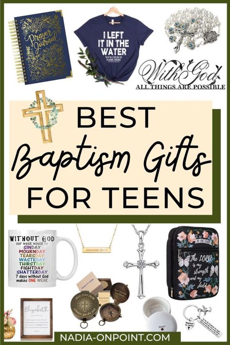 Baptism Gift Ideas Teen Girl, Christian Baptism Gifts, Gifts For Confirmation, Baptism Gifts For Teenage Boys, Baptism Gifts For Girl, Christian Gifts For Teens, Gifts For Baptism Girl, Baptism Gift Ideas Girl, Baptism Gifts For Teenage Girl