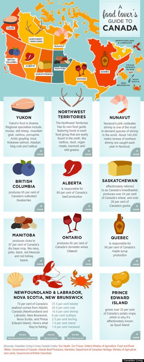 Food In Canada: Map Of Country Showcases Delights, Differences (INFOGRAPHIC) Interactive Infographic, Canada Country, Yukon Canada, Food Map, Canada Food, Canada Map, Infographic Map, Food Infographic, Canada Road Trip