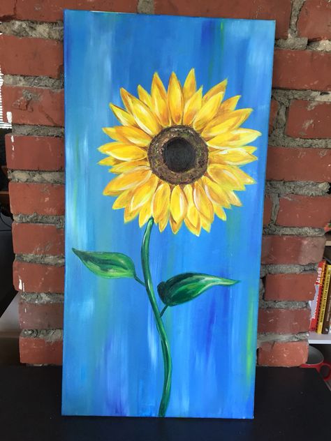 Sunflower Acrilyc Painting, Pair Canvas Painting Ideas, Simple Sunflower Painting, Sunflower Painting Easy, Sunflower Painting Ideas, Sunflower Painting Acrylic, Sunflower Acrylic Painting, Sunflower Clock, Petal Template