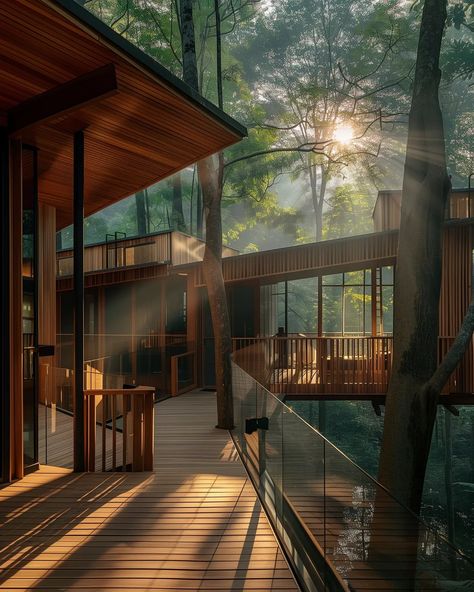 hanging in tree house #midjourney #artificialintelligence #design #treehouse House Inside Tree, Luxury Tree House Interior, Modern Tree House Architecture, Tree Inside House, Tree House Homes, Treehouse Mansion, Forest Tree House, Luxury Tree Houses, Stone Exterior