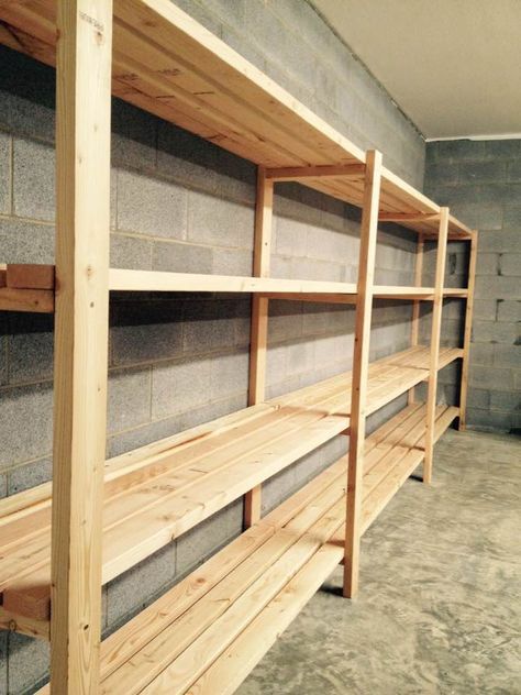 Garage Kasten, Freestanding Garage, Basement Shelving, Basement Organization, Diy Storage Shelves, Garage Organisation, Garage Shelves, Garage Storage Shelves, Garage Organization Diy