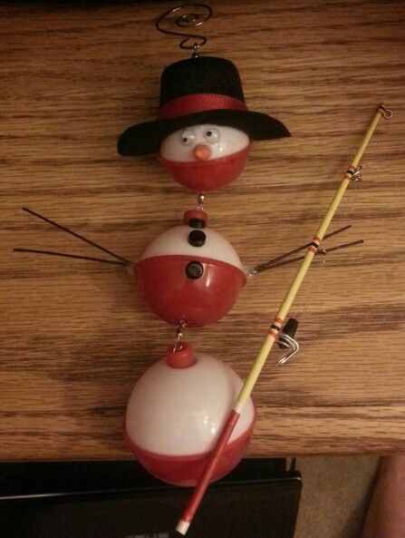 Fishing, Christmas, Fishing Bobbers, Snowman Ornament, Christmas Ornament, Novelty Christmas, Christmas Ornaments, Holiday Decor, Wall