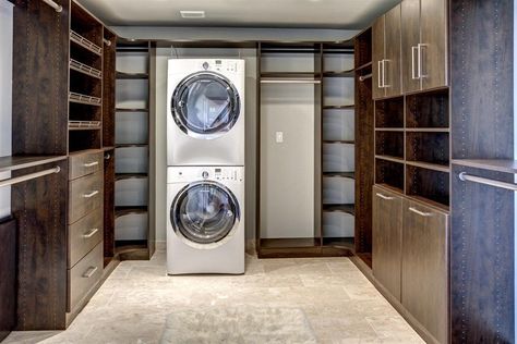 The Perfect Laundry Room Location—BYHYU 191 - BYHYU Laundry Room In Master Closet, Closet With Laundry, Laundry Room Storage Shelves, Small Laundry Room Organization, Room Storage Diy, Laundry Room Closet, Closet Remodel, Bathroom Closet, Laundry Closet