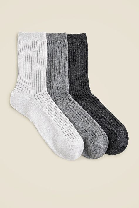 An everyday essential. Our famous ribbed cotton trouser socks are comfortable and built to last—to the point that we've been known to buy multiples. Latest Summer Fashion, Hair Wrap Scarf, Trouser Socks, Mens Chinos, Thanksgiving Outfit, Linen Shop, Jcrew Women, Socks And Tights, Boot Socks