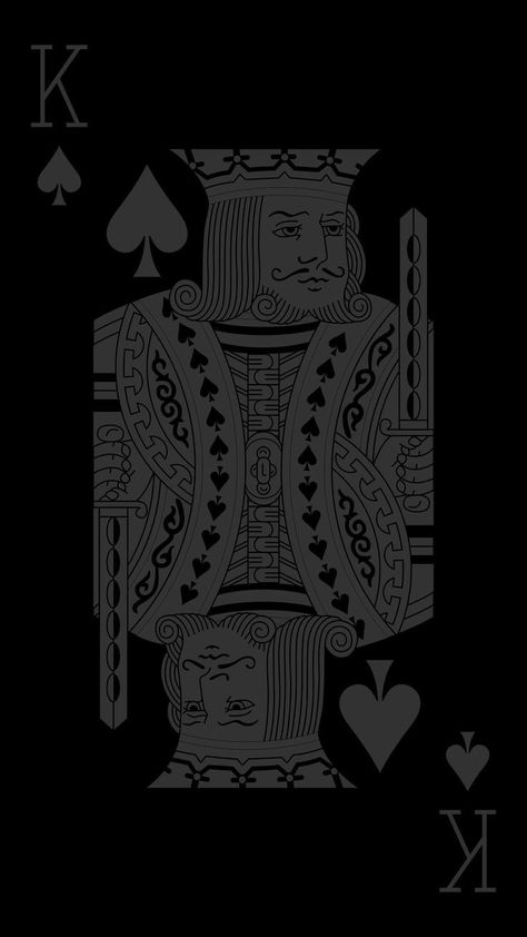 The Kings Card. This is a wallpaper that looks both ways. If you believe in Tarot Card reading and you like this Black and Grey wallpaper you might be a magician. Iphone Wallpaper King, Best Wallpaper For Mobile, Card Tattoo Designs, King Card, King Of Spades, Playing Cards Design, Drawing Wallpaper, Card Tattoo, Iphone Wallpaper Images