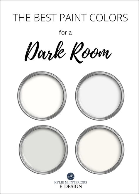 The 8 Best WHITE & OFF-WHITE Paint Colors for a Dark Room - Kylie M Interiors Off White Paint Colors, Basement Paint Colors, Cream Paint Colors, Best Gray Paint Color, Light Paint Colors, Best Neutral Paint Colors, Warm Paint Colors, Blue Green Paints, Greige Paint Colors