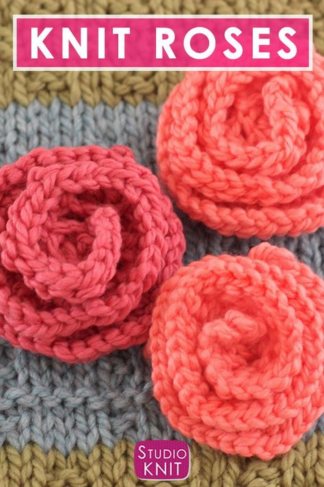 Free Rose Knitting Pattern, Knit A Flower Easy, Lavender Knitting Pattern, Knit Rose Pattern, Knitted Flowers Free Pattern Simple, Knitted Roses Free Pattern, Knit Flowers Free Pattern Easy, Knitting Flowers Easy, Rose Knitting Pattern