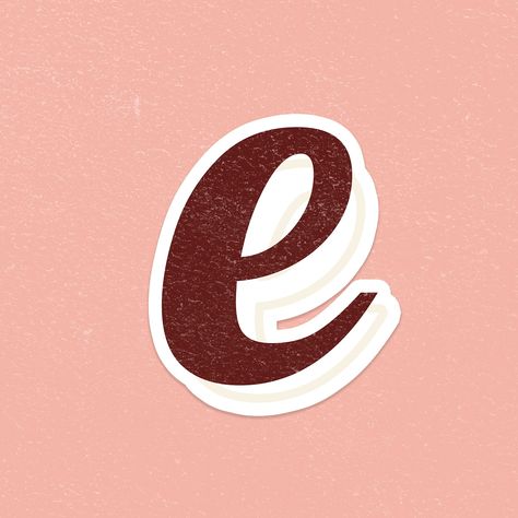 Alphabet letter E vintage handwriting cursive font psd | free image by rawpixel.com / jingpixar E Font Letter, Abjad Lettering A-z, Letter K Font, E Letter Design, 70s Lettering, E Font, Cursive Fonts Handwritten, E Alphabet, Vintage Handwriting