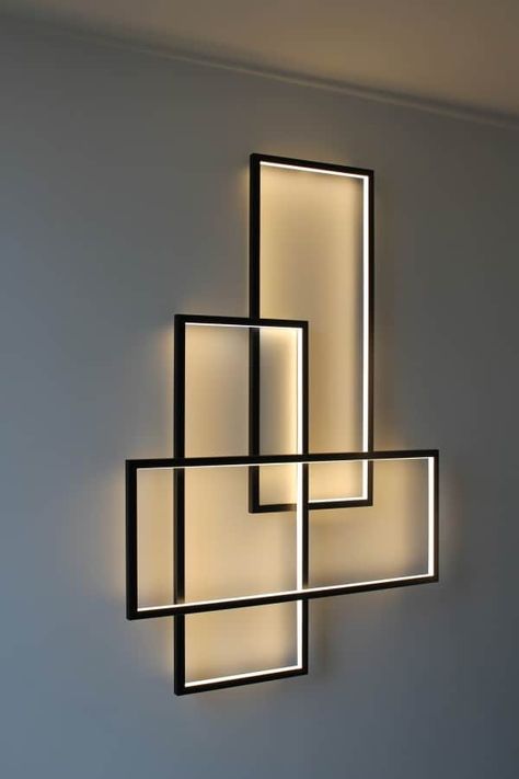 Triple Frame Wall Lamp Takken Decor, Blitz Design, Diy Lampe, Interior Design Per La Casa, Indirect Lighting, Wall Lighting Design, Diy Furniture Easy, Decorative Lighting, Unique Lamps