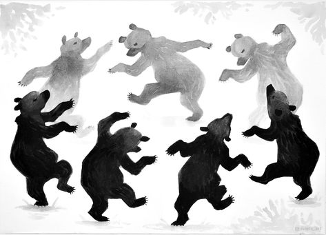 "Bilbo dreamed a dream of hundreds of black bears dancing slow heavy dances round and round in the moonlight in the courtyard." 🐻
___
#beorn #bear #magicanimal #magical #dancingbears #creaturedesign #childrensbookillustration #kidlitillo #thehobbit #beardance #inktoberday16 #inktober #inktober2018 Bears Dancing, Black Bears, Bear Illustration, Dancing Bears, The Courtyard, Bear Art, Children's Book Illustration, Black Bear, Creature Design