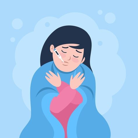 A person with fever | Free Vector #Freepik #freevector #people #character #cartoon #human Disease Infographic, Rainy Day Pictures, Common Cold Symptoms, Sick Drawings, Sick Puppies, Sick Boy, Sick Cat, Medical Wallpaper, Person Drawing