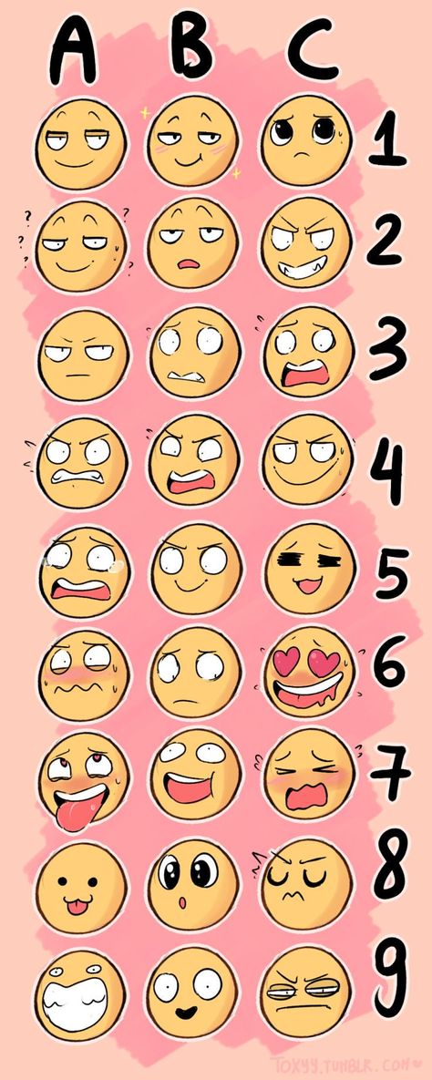 Cute faces! Drawing Face Expressions, Drawing Prompt, Drawing Expressions, Poses References, Face Expressions, Art Memes, Art Poses, Facial Expressions, Drawing Challenge