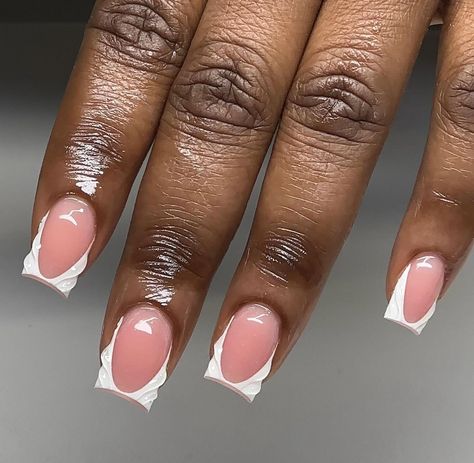 White French Nail Designs, Short French Tip, Island Nails, White French Nails, Short French, Girly Acrylic Nails, Cute Acrylic Nail Designs, French Nail Designs, French Nail