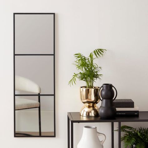 Mirror On Stairway Wall, Ikea Mirror Hack, Staircase Interior Design, Ikea Mirror, Hallway Mirror, Garden Mirrors, Fa Fal, Window Mirror, Hanging Wall Mirror