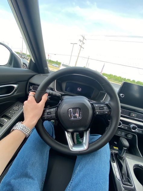 2024 honda civic w/HPD pack 2024 Honda Civic, Honda Civic Sport, Girly Car Accessories, Beautiful Tattoos For Women, Inside My Bag, Girly Car, Car Inspiration, Car Aesthetic, Driving Photography