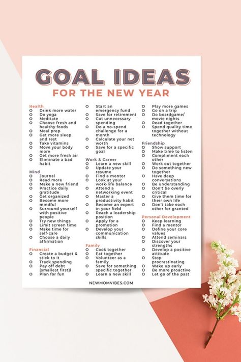 Here are New Years resolution ideas for 2021. Use this list to help you set your goals for the year. New Year List Goal, 2024 To Do List Ideas, To Do List New Year, 3 Goals In Life, Goals For Next Year, Plan Goals Ideas, New Year Plans Ideas, New Year Habits Goal Settings, How To Set New Years Goals