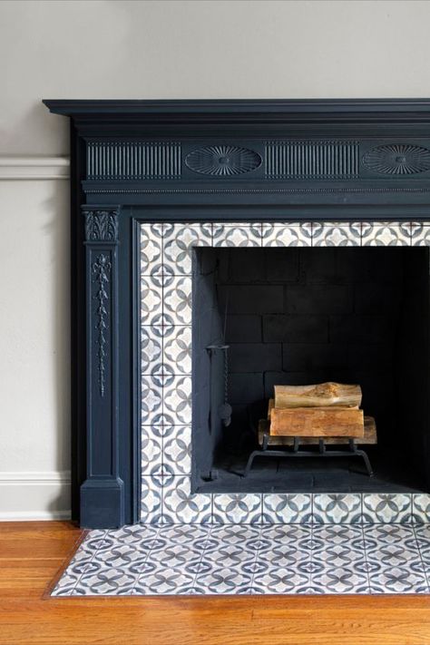 Stone Tile Fireplace, Empty Fireplace Ideas, Victorian Fireplace Tiles, Fireplace Tile Ideas, Edwardian Fireplace, Home Ideas Kitchen, Fireplace Tile Surround, Victorian Fireplace, Home Decor Aesthetic