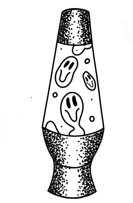 Lava Lamp Drawing Outline, Edgy Line Art, Trippy Black And White Tattoos, Lava Lamp Coloring Page, Simple Tattoo Line Art, Lava Lamp Tattoo Simple, Traditional Lava Lamp Tattoo, Trippy Flash Tattoo, Trippy Doodle Art Simple