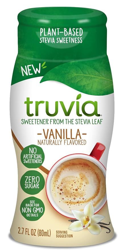 Amazon.com: Truvia Zero-Calorie Liquid Sweetener from the Stevia Leaf, 2.7 Fl Oz bottle, Vanilla flavor (Pack of 1) : Grocery & Gourmet Food High Protein Pancakes, High Protein Bars, Caramel Crunch, Restaurant Specials, Liquid Stevia, Vanilla Flavor, Snack Jars, Sugar Substitute, Zero Calories