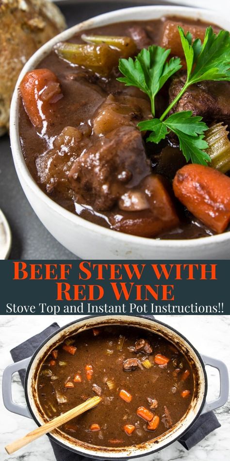 Recipe For Cold Weather, Beef Stew Stove, Red Wine Stew, Beef Stew With Red Wine, Recipe With Red Wine, Stew With Red Wine, Savory Beef Stew, Red Wine Beef Stew, Beef Stew Stove Top