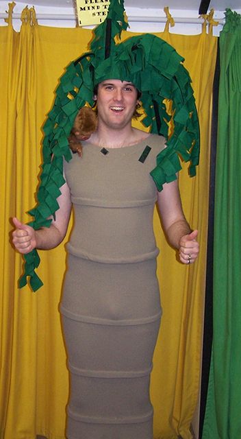 palm tree Diy Palm Tree Costume, Womens Tree Costume, Tropical Halloween Costume, Diy Tree Costume For Adults, Palm Tree Costume, Loteria Costumes Ideas, Festival Wagon, Hawaii Costume, Palm Tree Dress