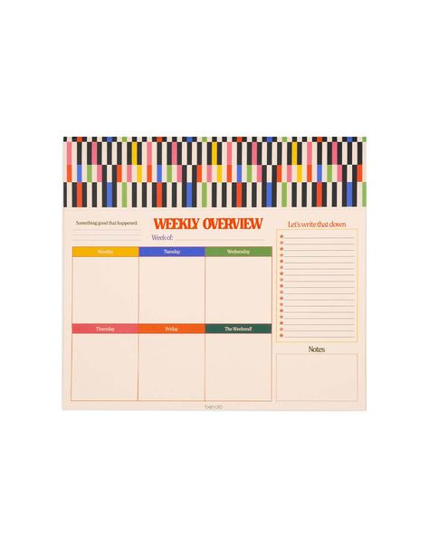 Desk Notepad - Mid Century Stripe Project Planners, Big Calendar, Desk Notepad, Calendar Notebook, Highlighter Set, Dry Erase Calendar, Desk Planners, Magnetic Calendar, Project Planner