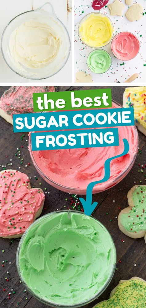 Sugar Cookie Frosting Recipe Hardens, Sugar Cookie Cutout Frosting Recipe, Small Batch Sugar Cookie Frosting, Sugar Cookie Frosting Recipe Cream Cheese, Best Cookie Frosting Recipe, Fluffy Cookie Frosting, Butter Frosting For Cookies, Cream Cheese Icing For Cookies That Hardens, Cut Out Cookies Frosting